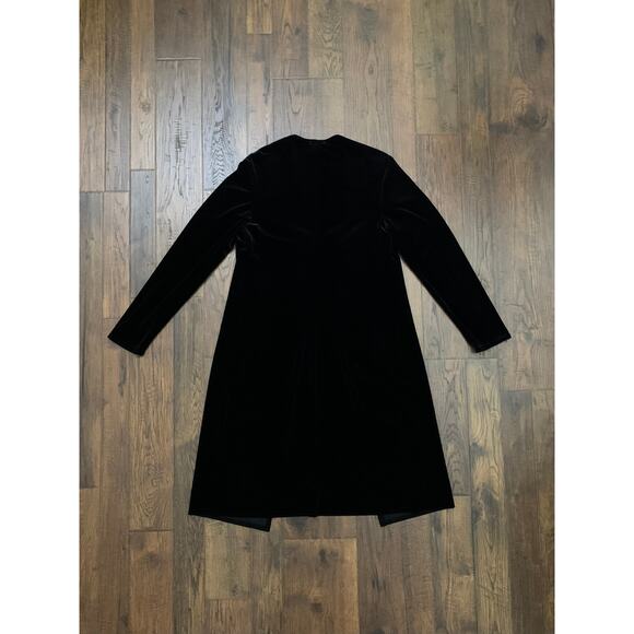 Vintage 1990s Vampy Black Shift Dress & Duster Cardigan Set Made In USA Medium - Picture 6 of 7